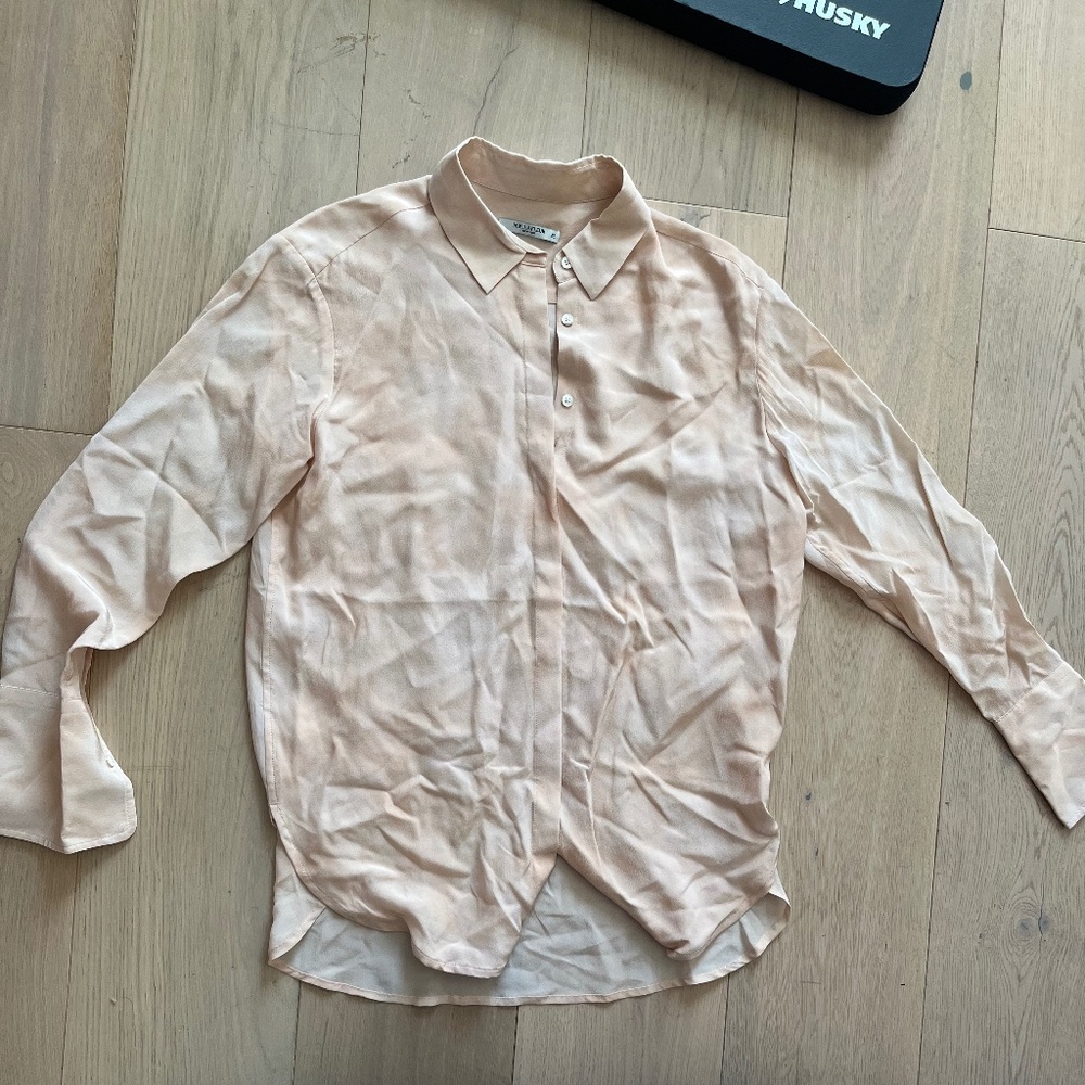 MM LaFleur silk button down in “ballet” NWOT